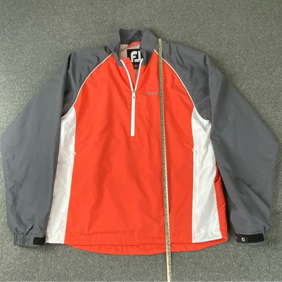 FootJoy Quarter Zip Orange Grey Jacket Windbreaker Men’s Size Small - Picture 9 of 13